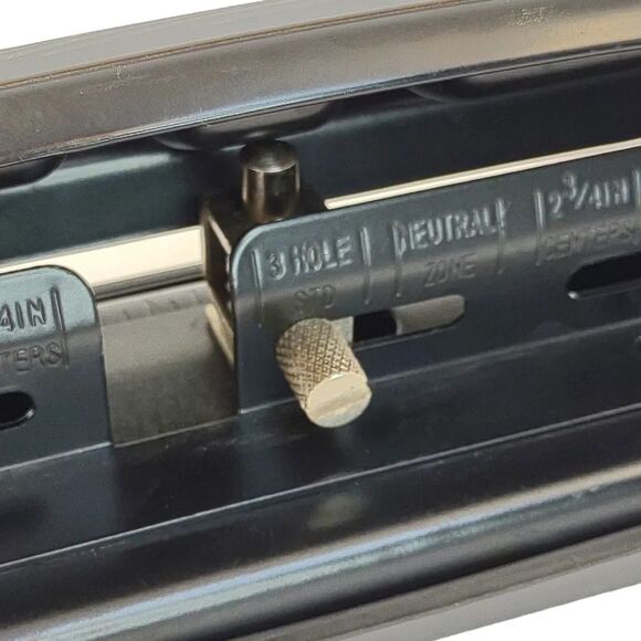 Hole Punch with Padded Handle, 11 Sheet Capacity, Black Adjustable 2-3 - Picture 2 of 13